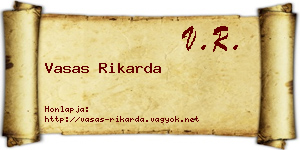 Vasas Rikarda névjegykártya
